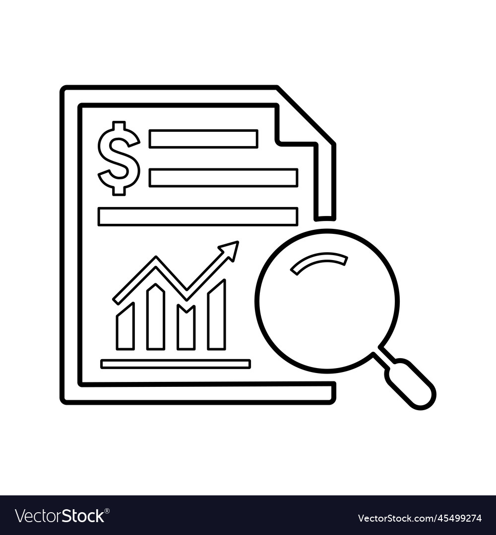 Report analysis line icon outline