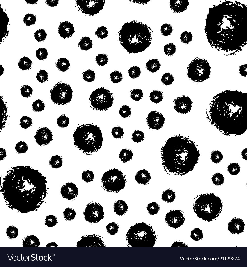 Seamless pattern with brush circle vector image Seamless pattern with brush circle