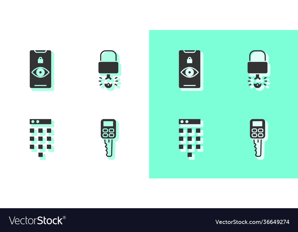 Set car key with remote eye scan password