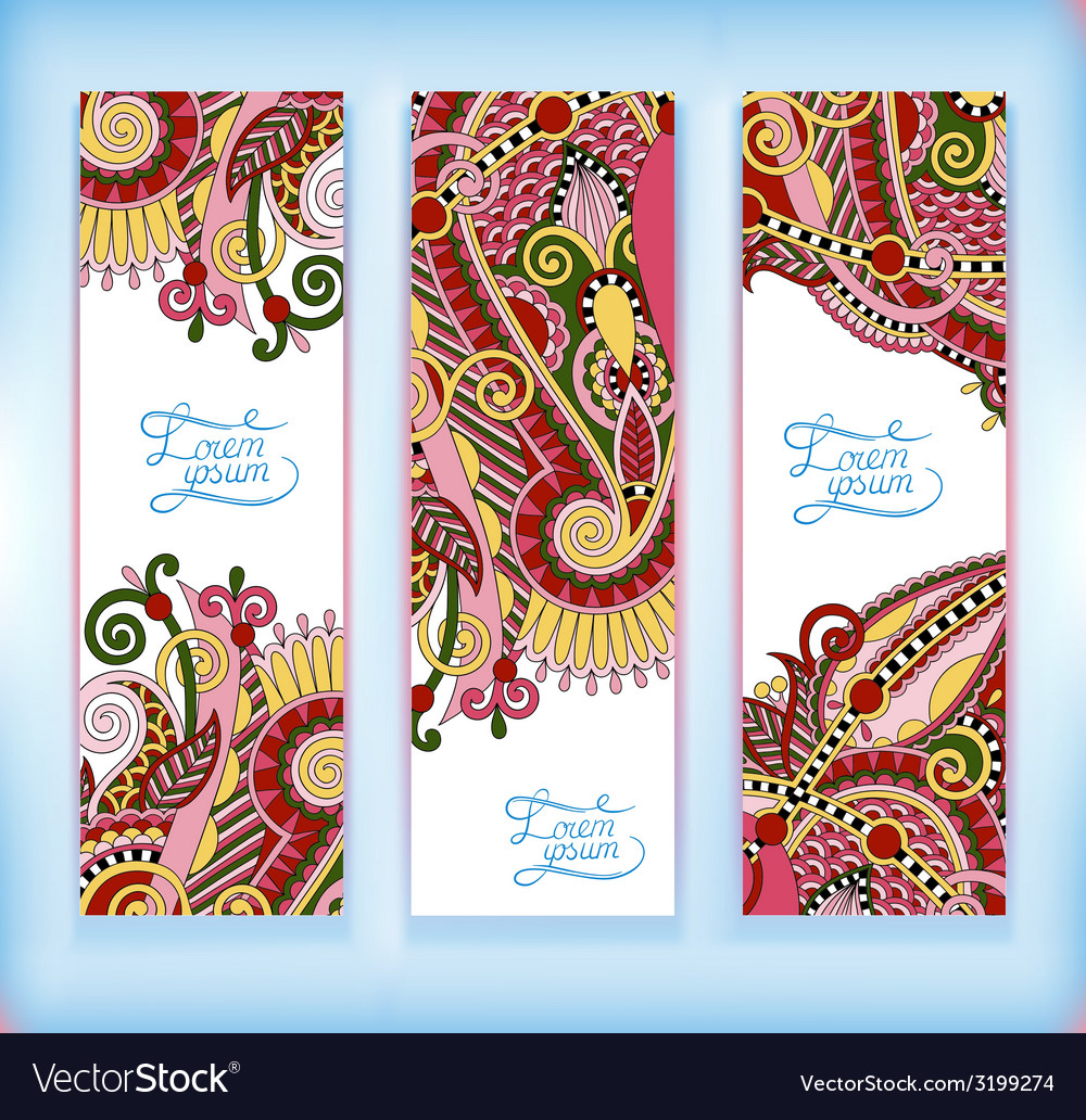 Set of decorative flower template banner card web Vector Image