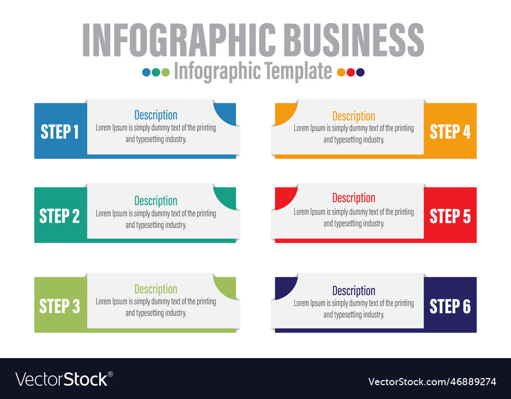 Six 6 steps 6 option infographic design Royalty Free Vector