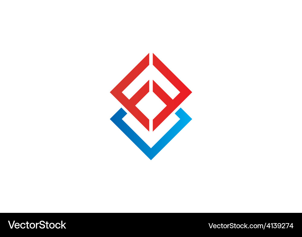 Square abstract shape construction logo Royalty Free Vector