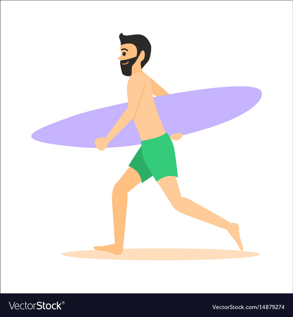 Surfer laufen mit Surfboard