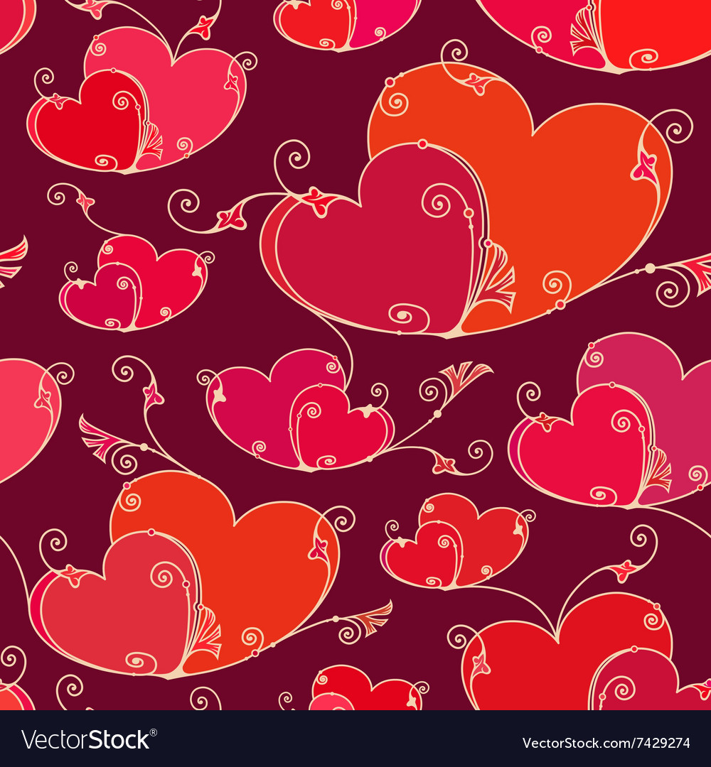 Valentines day seamless background with hearts