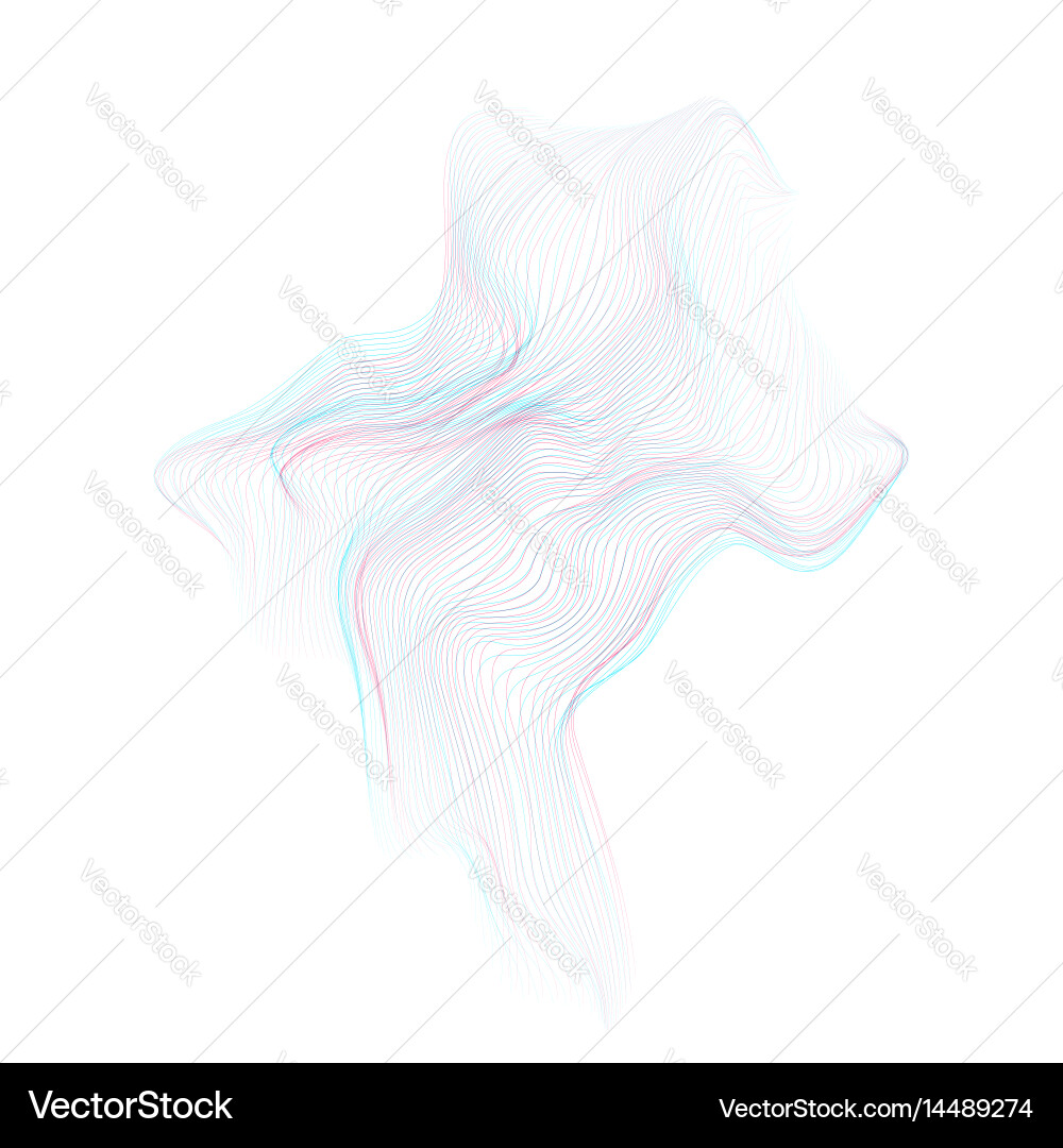 Warped parametric glitch shape Royalty Free Vector Image