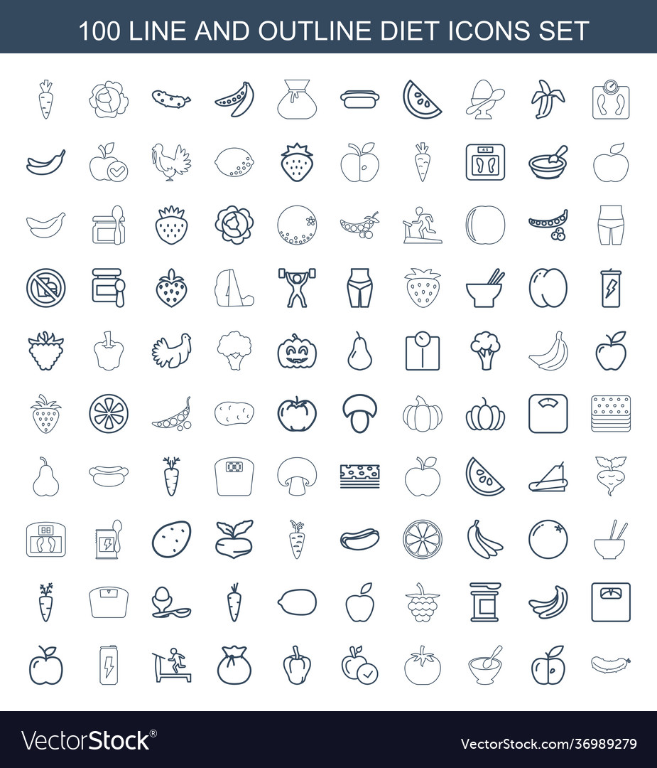 100 diet icons