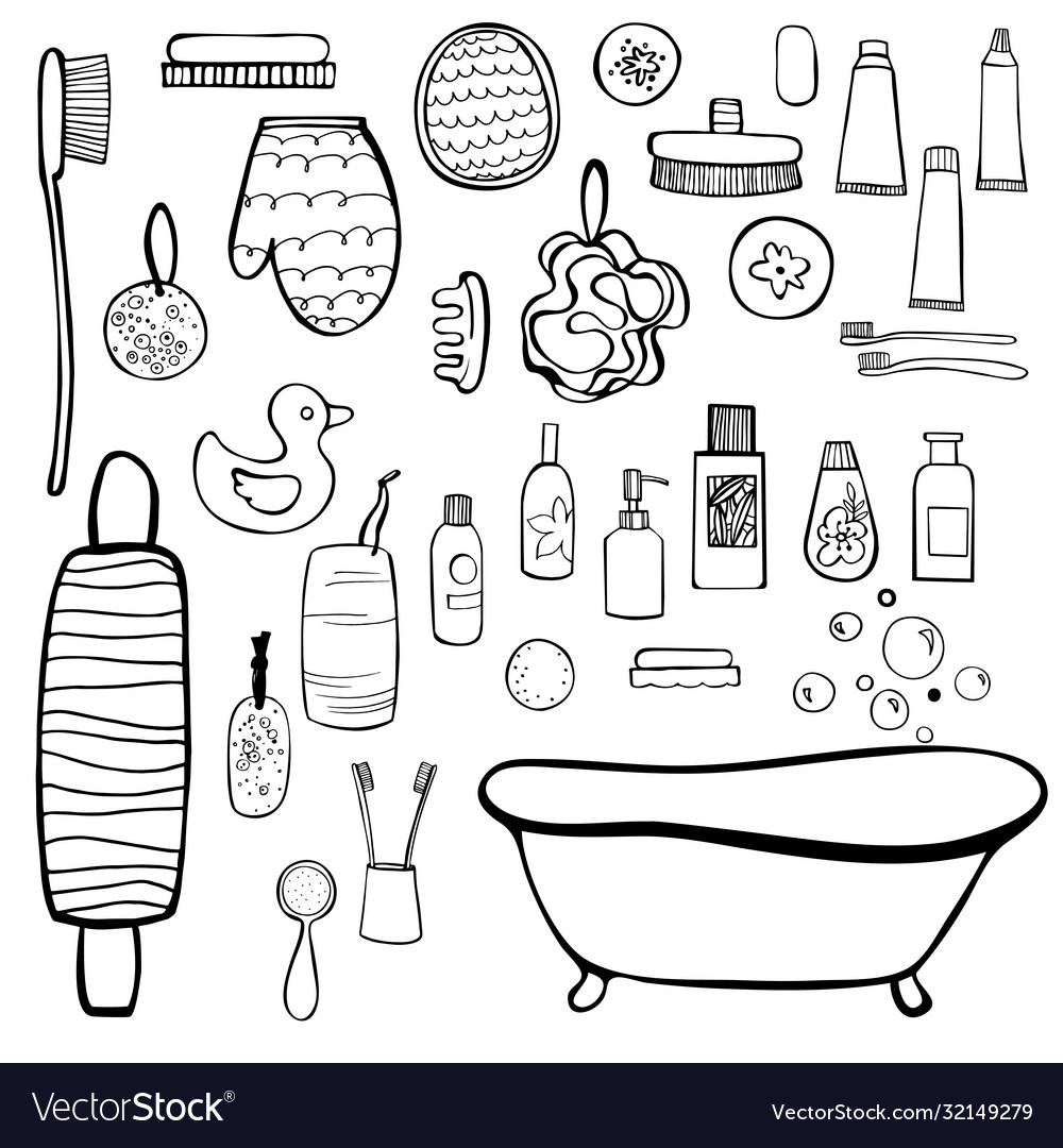 Bathroom objects Royalty Free Vector Image - VectorStock