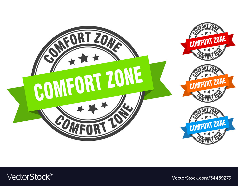 Comfort zone stamp round band sign set label