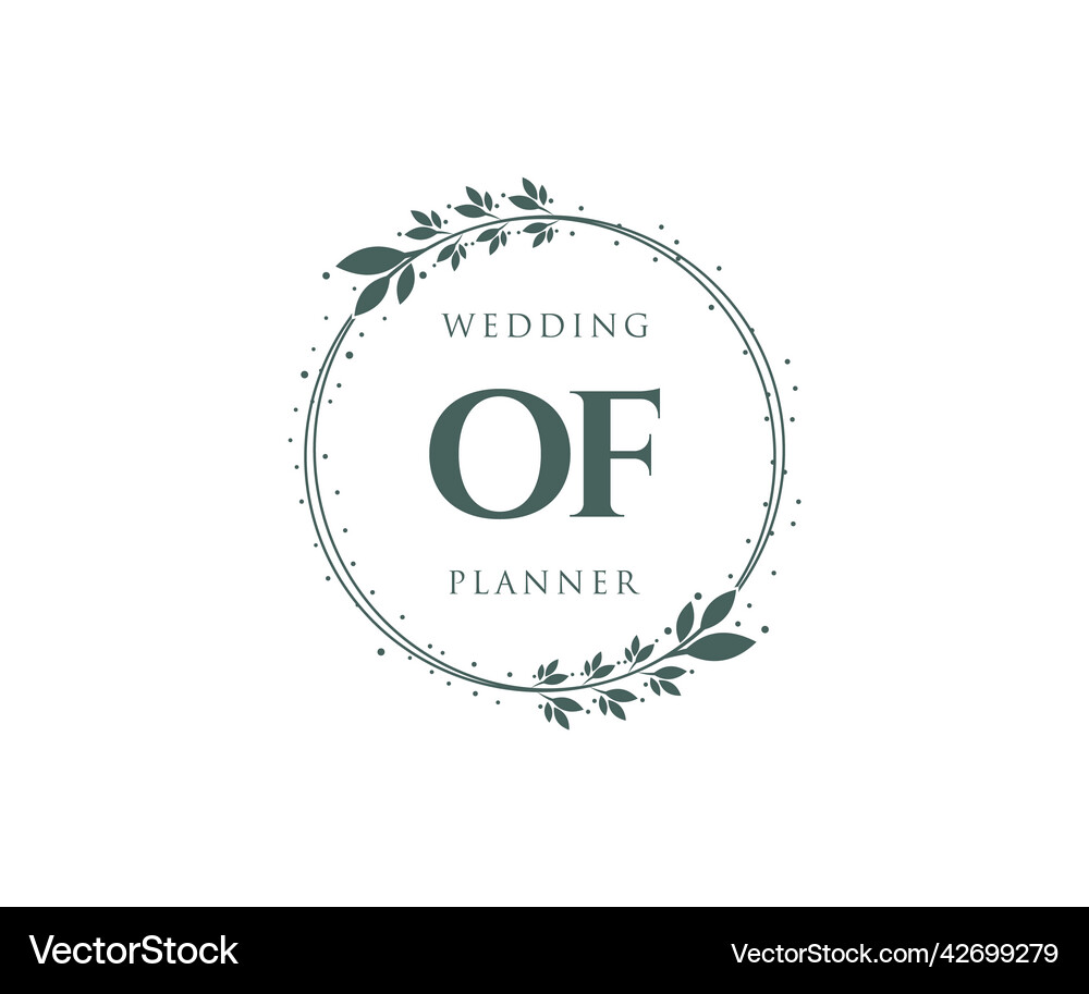 Initials Letter Wedding Monogram Logos Collection Vector Image