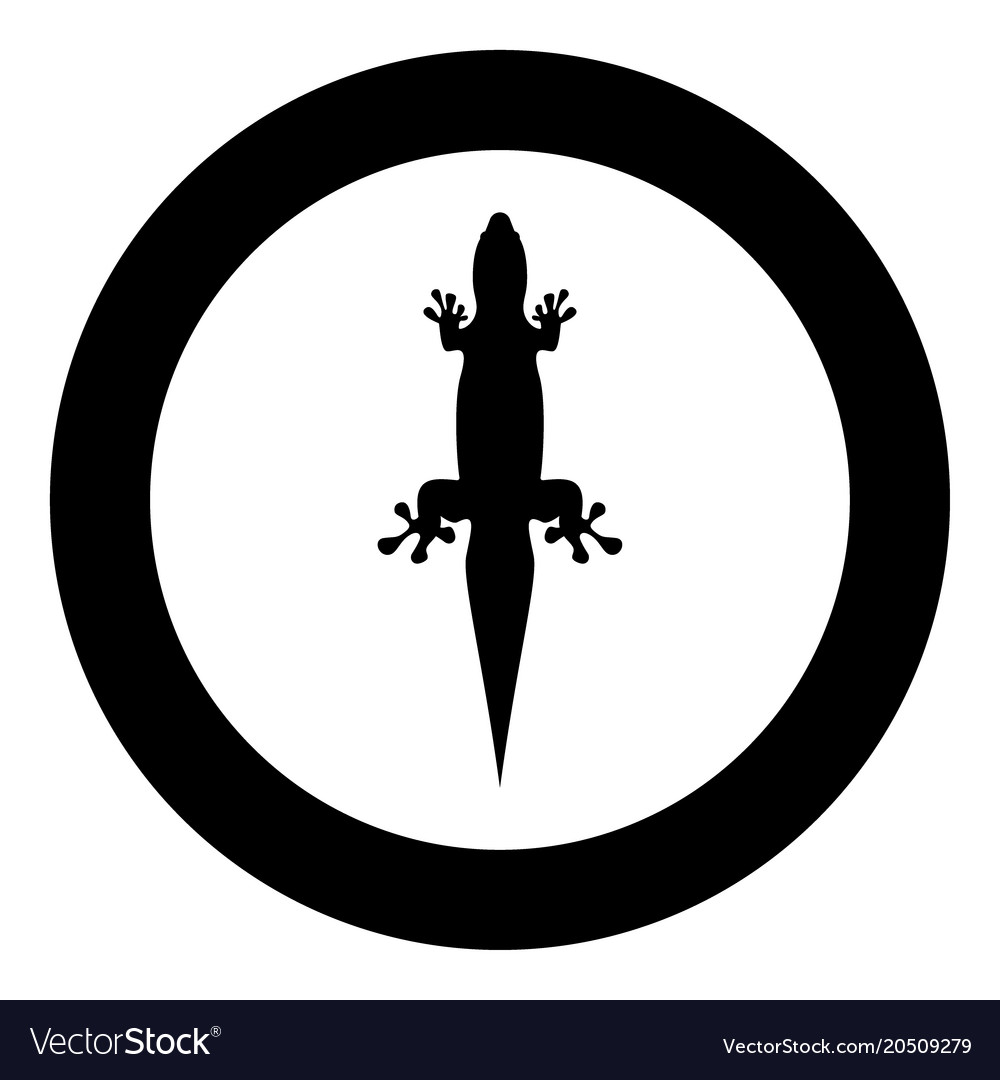 Lizard icon black color in circle