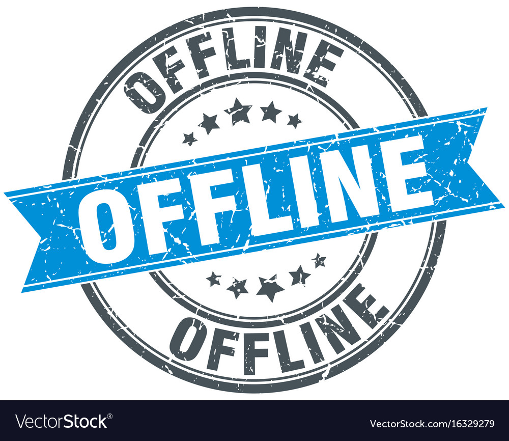 Offline round grunge ribbon stamp Royalty Free Vector Image