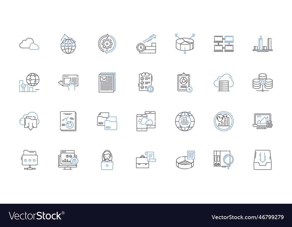 Privacy and security line icons collection