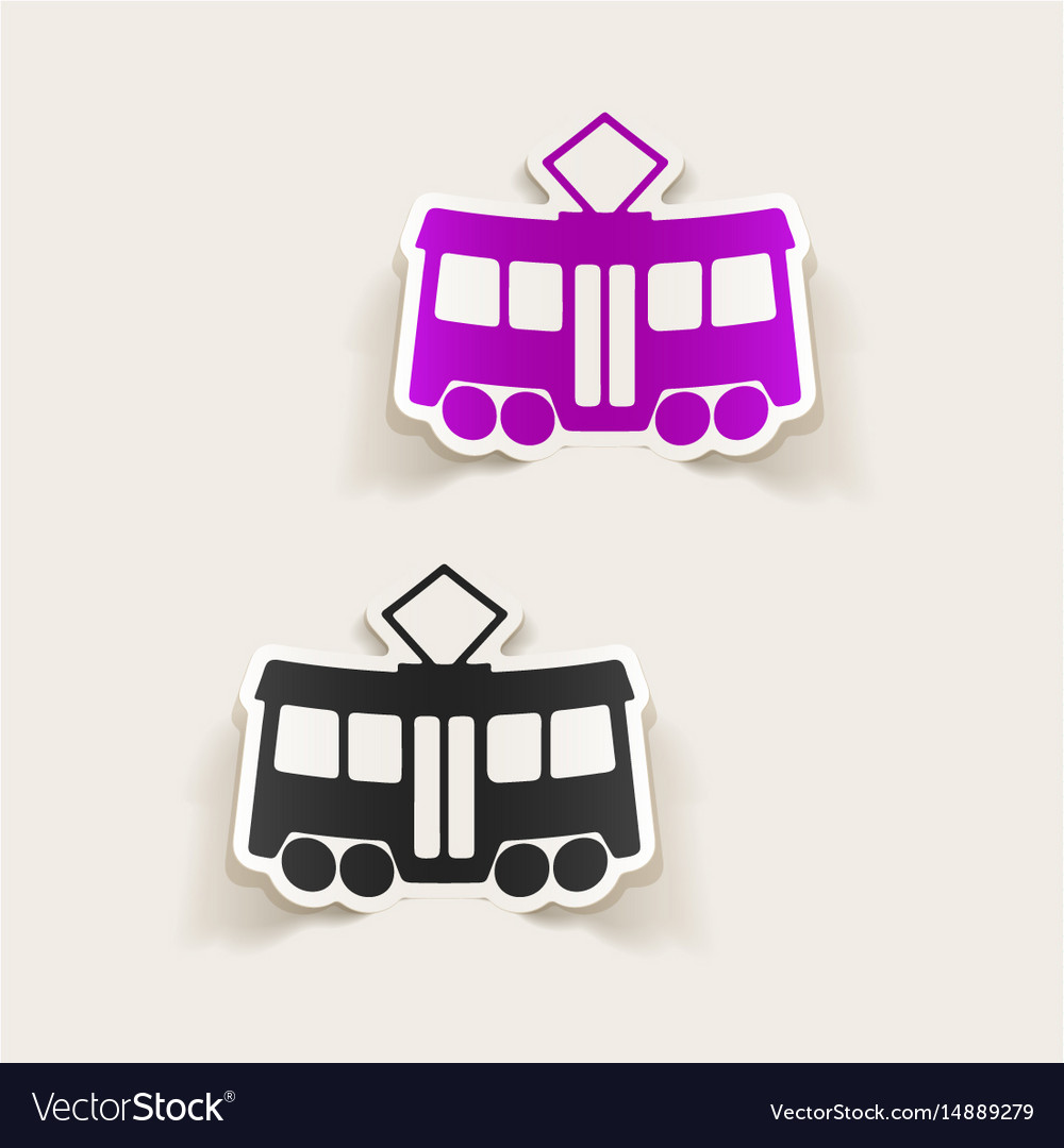 Realistic design element tram