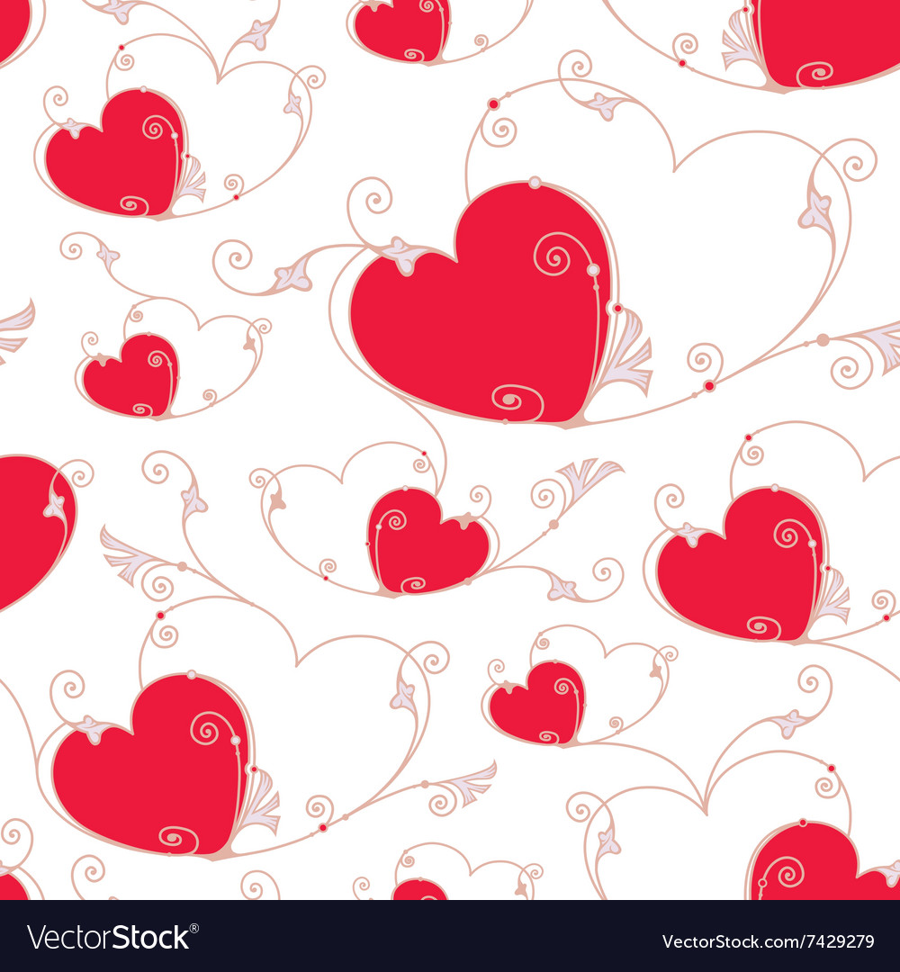 Valentines day seamless background with hearts