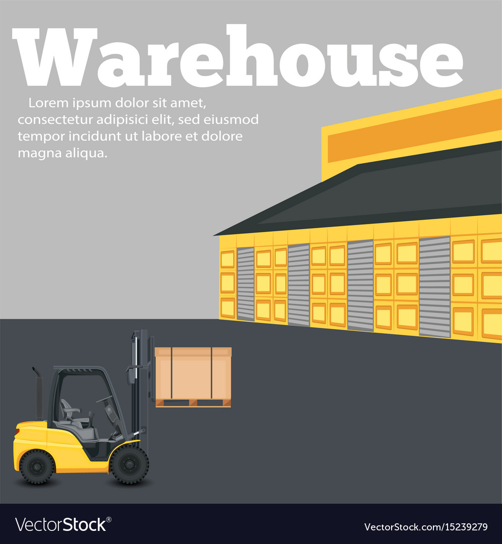 Warehouse banner with forklift truck