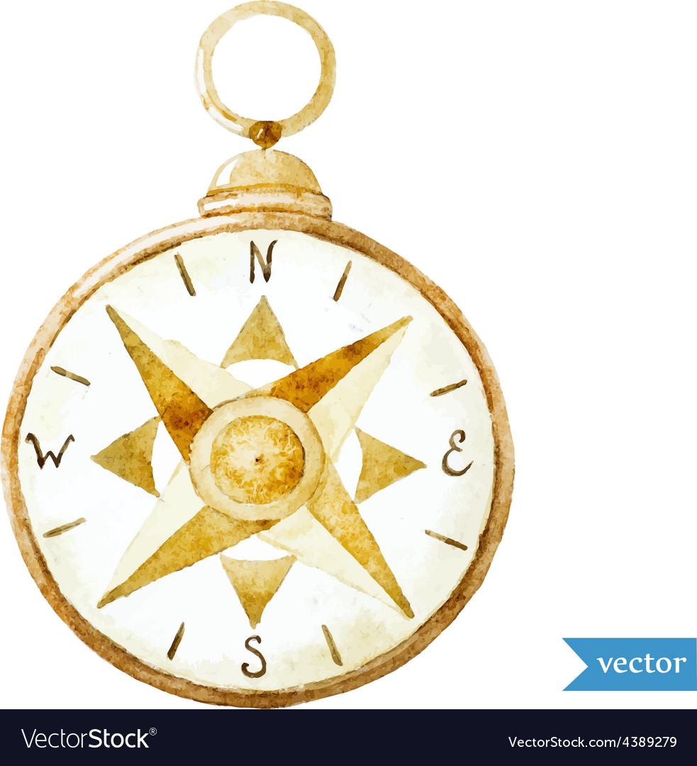 Watercolor Compass Royalty Free Vector Image Vectorstock