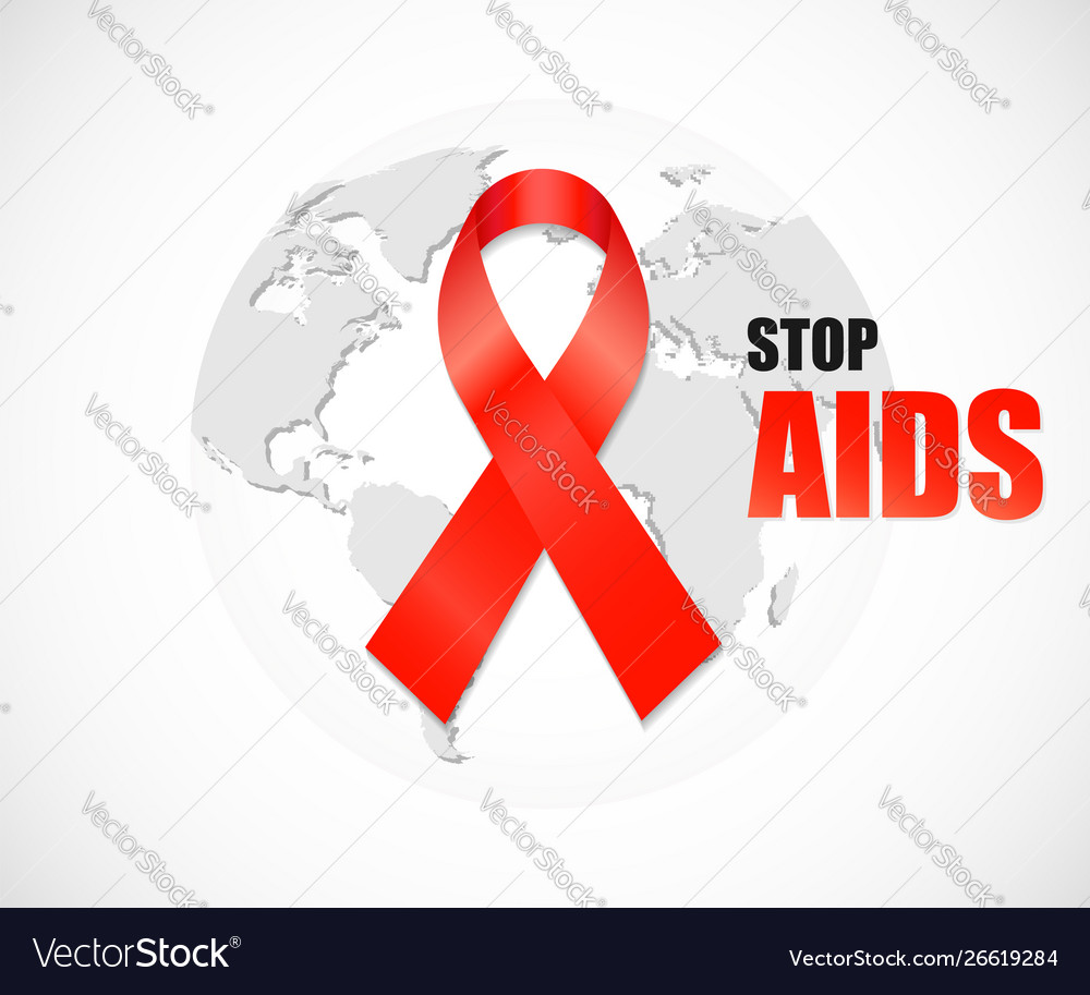 Aids awareness red ribbon vector image Aids awareness red ribbon