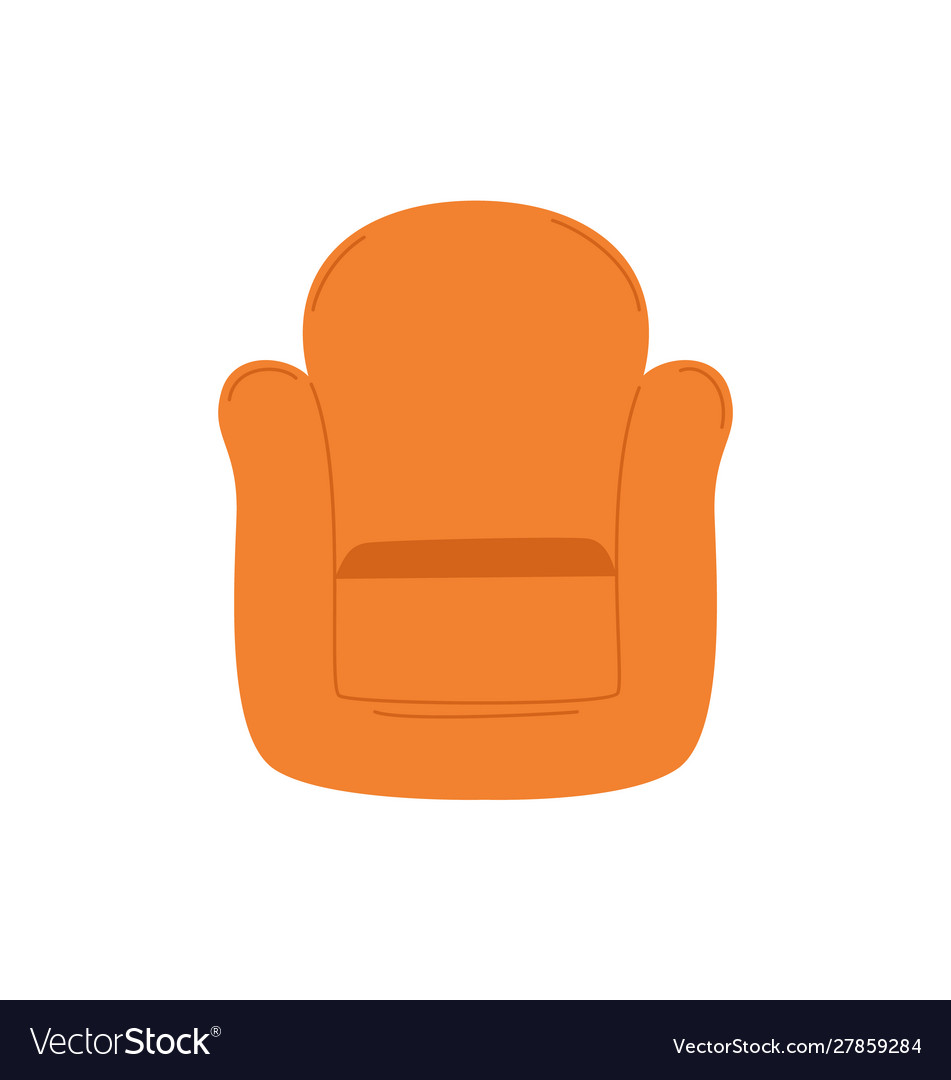 Armchair isolated cartoon seating place