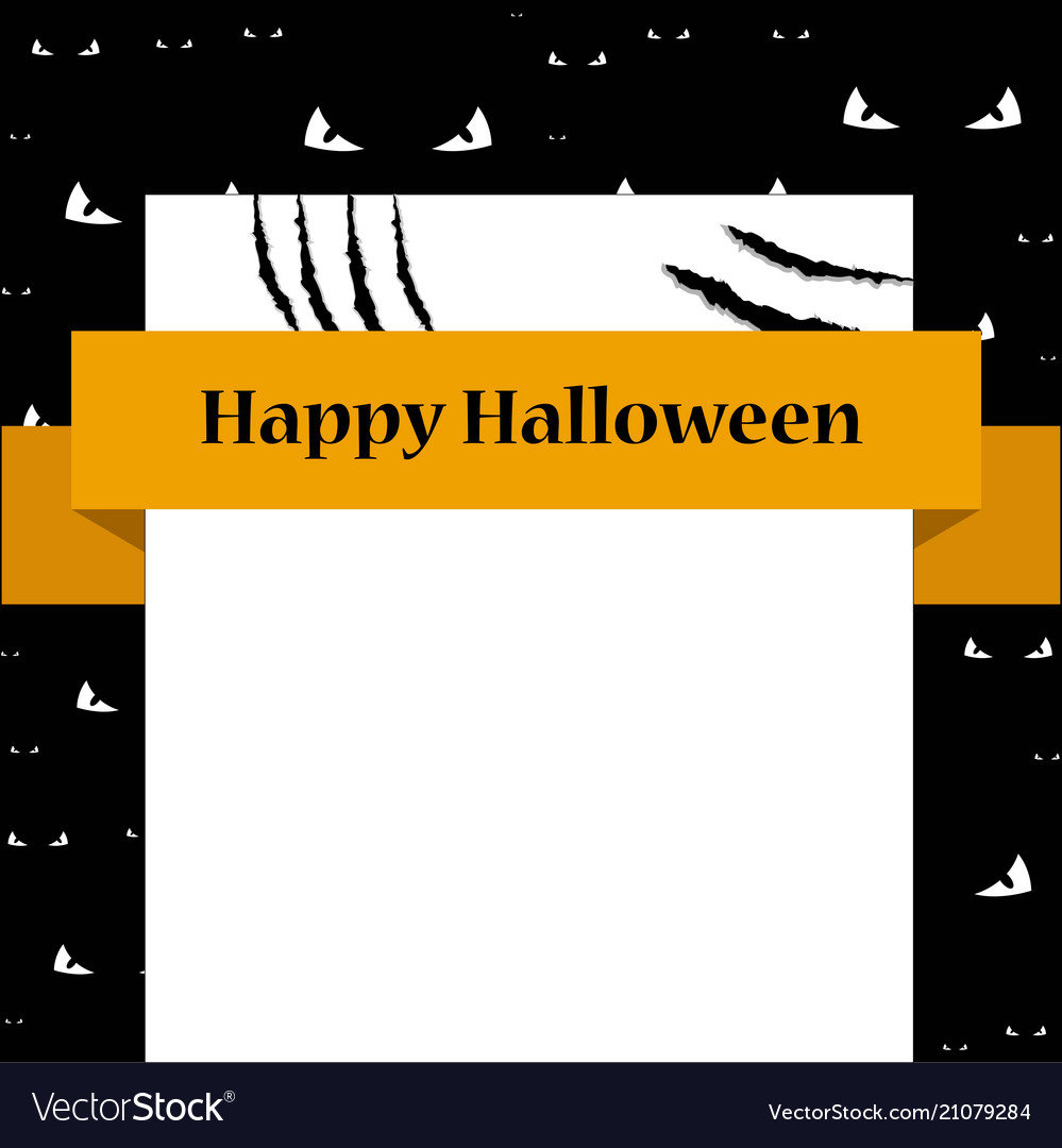 bank sign card with scratches halloween template vector image halloween sign templates