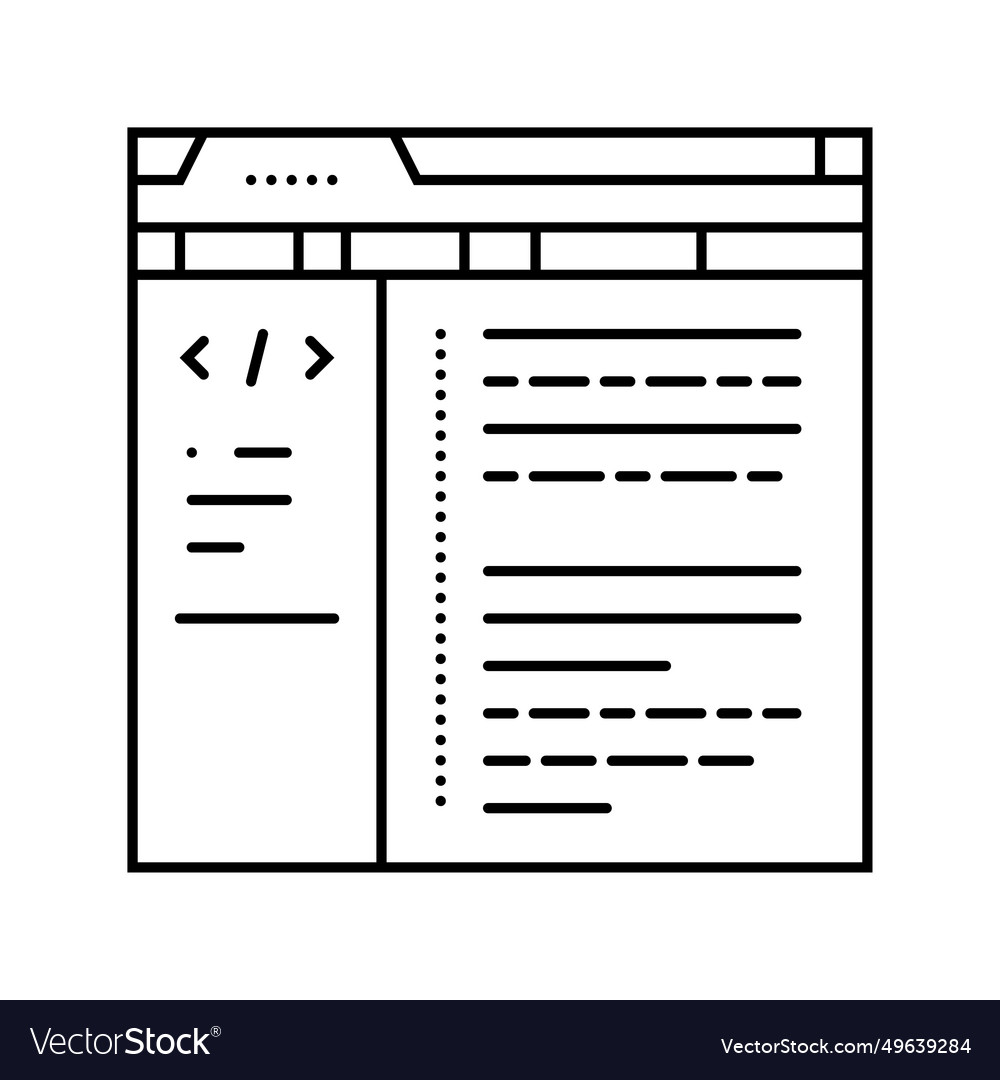 Database scripts line icon vector image Database scripts line icon
