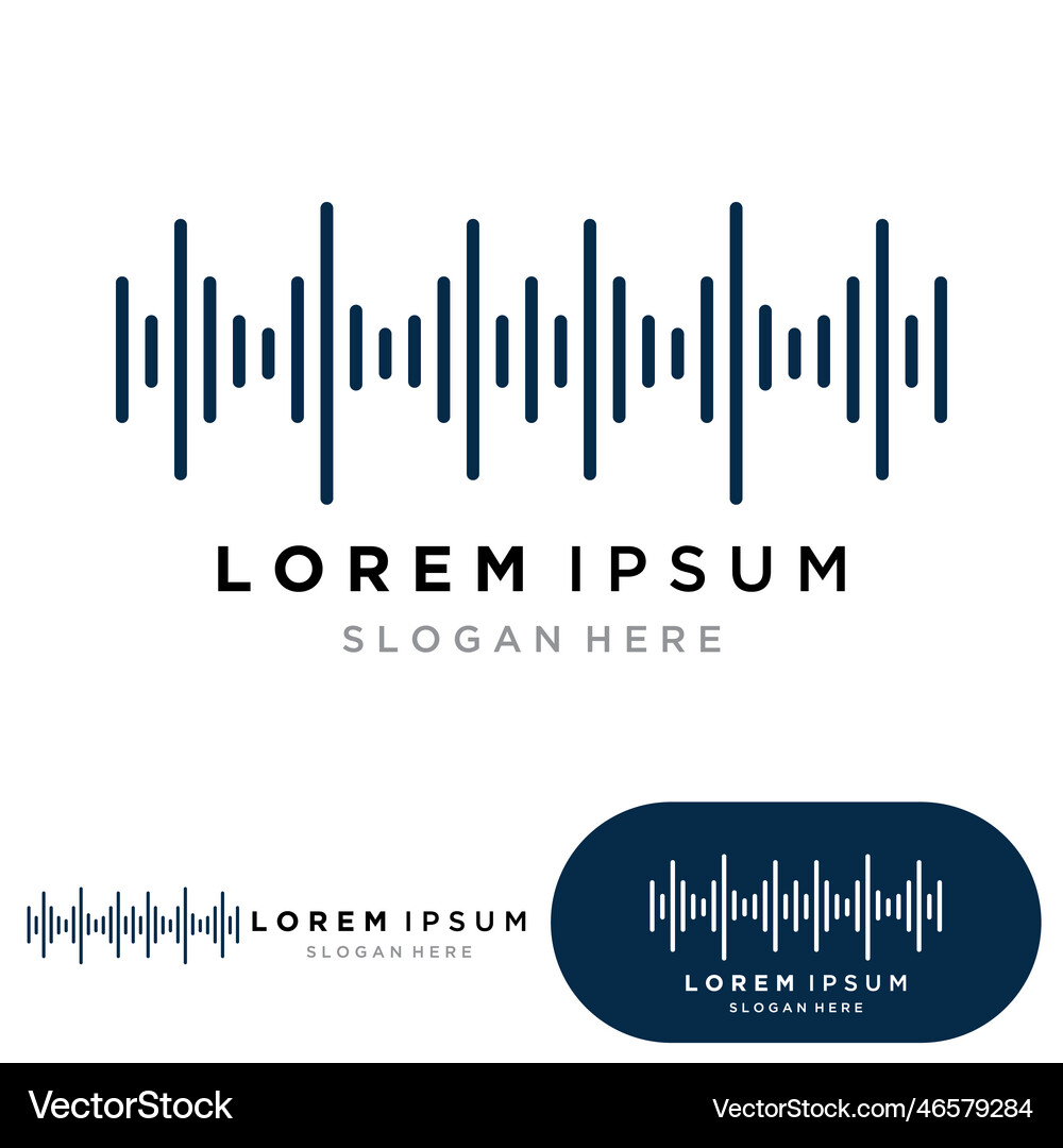 Equalizer sound waves logo design Royalty Free Vector Image
