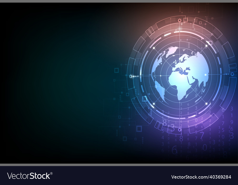 Global network connection world mapcomposition vector image Global network connection world mapcomposition