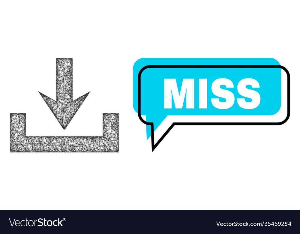 Misplaced miss chat frame and net downloads icon vector image Misplaced miss chat frame and net downloads icon