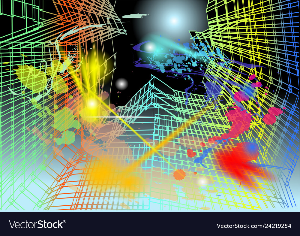 Nonexistent abstract multicolor city