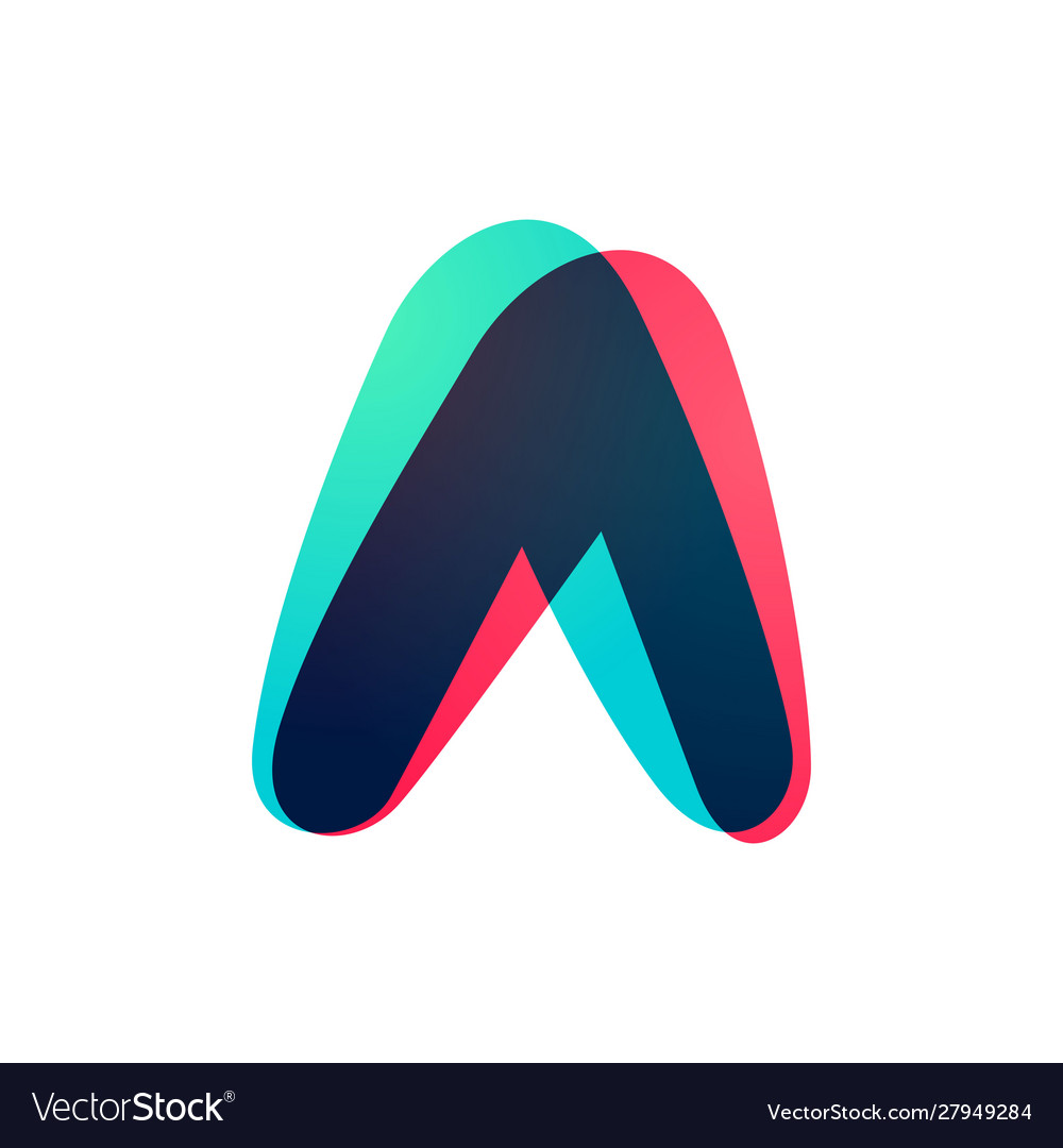 Overlapping gradient letter a logotype vector image Overlapping gradient letter a logotype