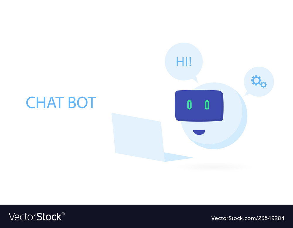 Robot icon chat bot sign for support service vector image Robot icon chat bot sign for support service