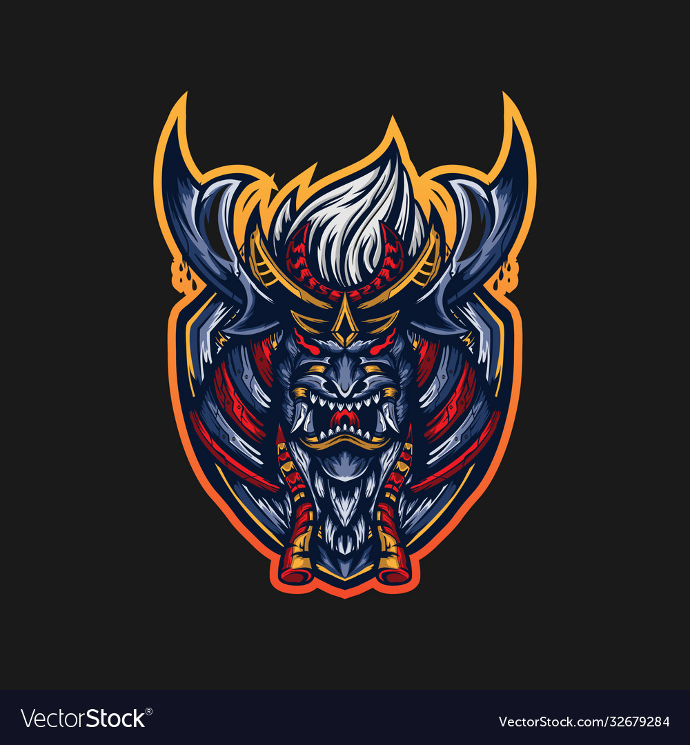 Ronin mascot logo vector image Ronin mascot logo