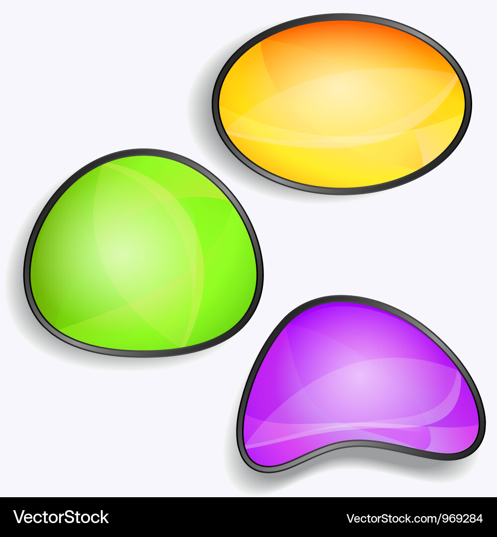 Set colorful glossy buttons Royalty Free Vector Image