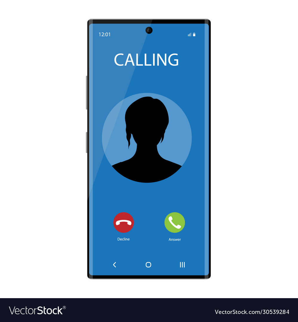 Smartphone with incoming phone call screen user
