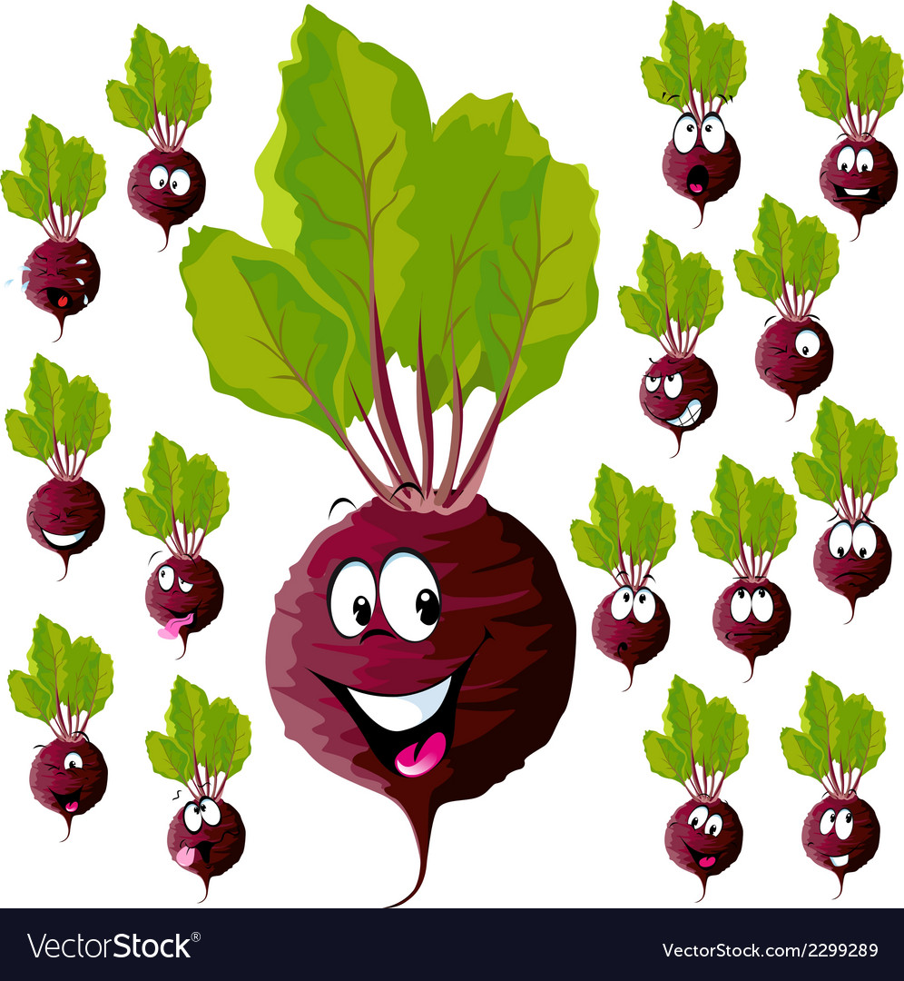 Beetroot with many expressions