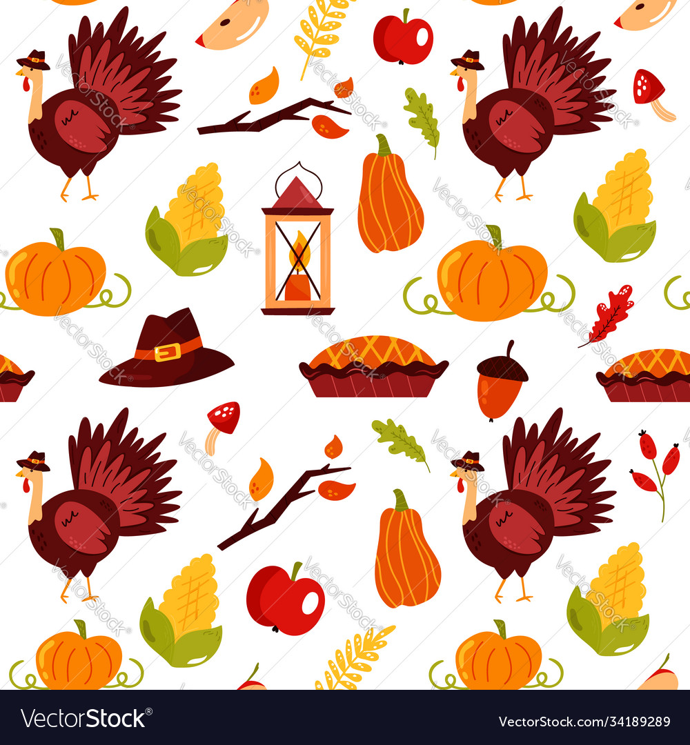 Holiday seamless pattern for thanksgiving day Vector Image