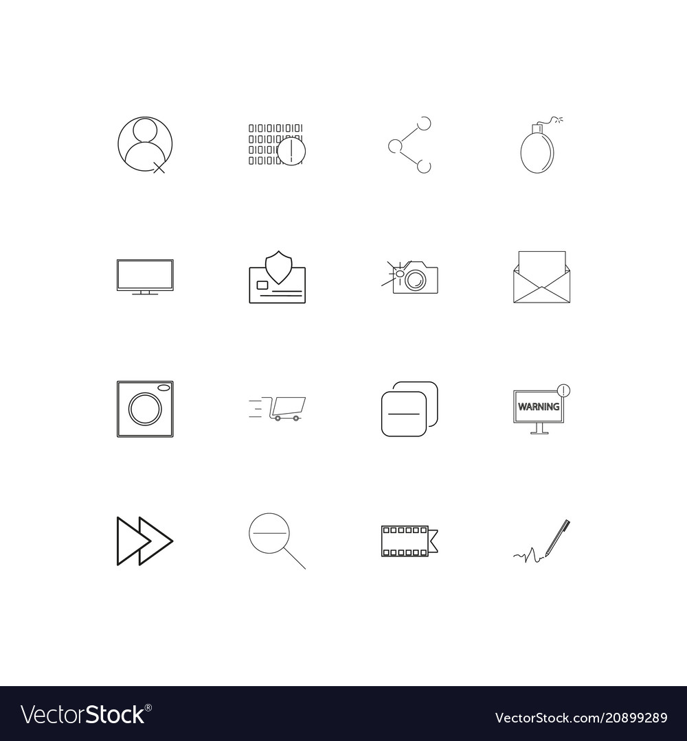 Interface linear thin icons set outlined simple