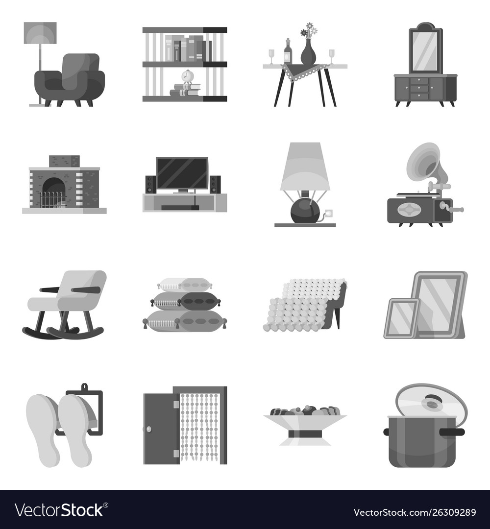 Isolated object room and style symbol set Vector Image Isolated object room and style symbol set