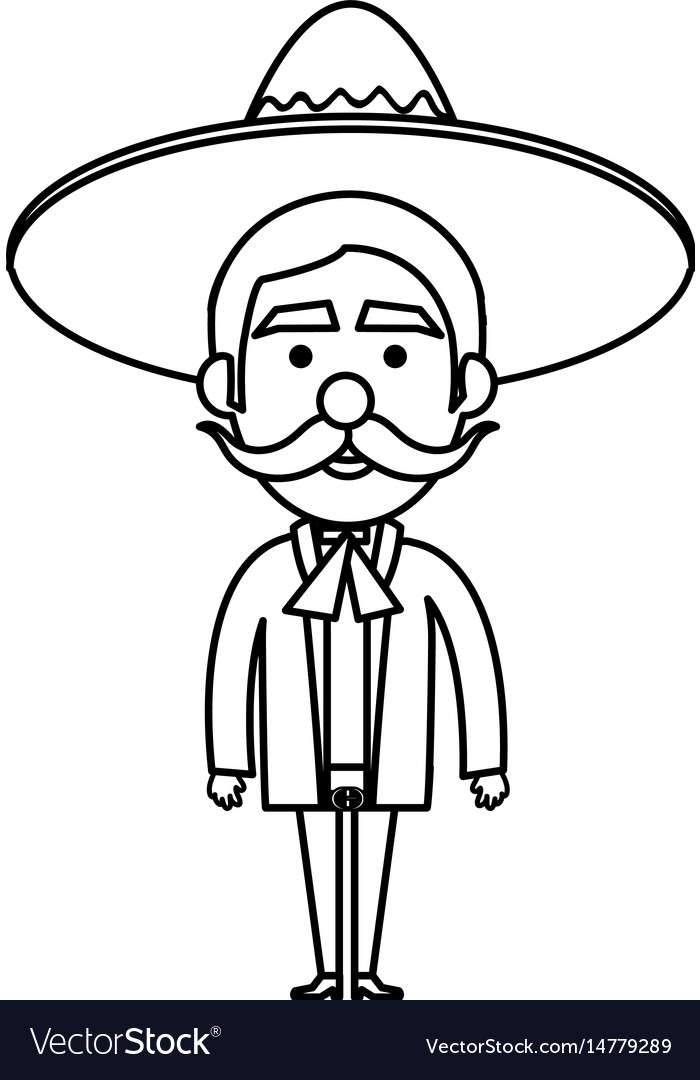 Mexican mariachi avatar character Royalty Free Vector Image