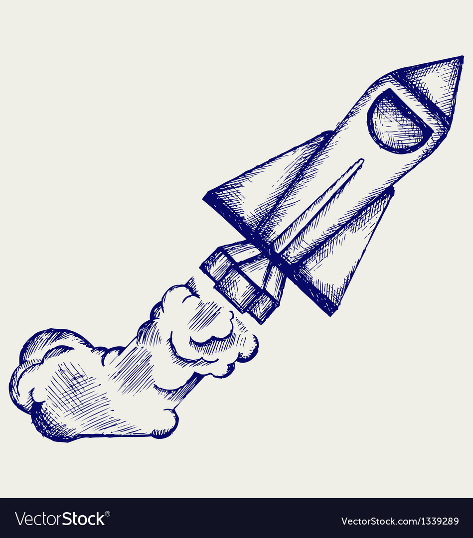 Retro rocket Royalty Free Vector Image - VectorStock