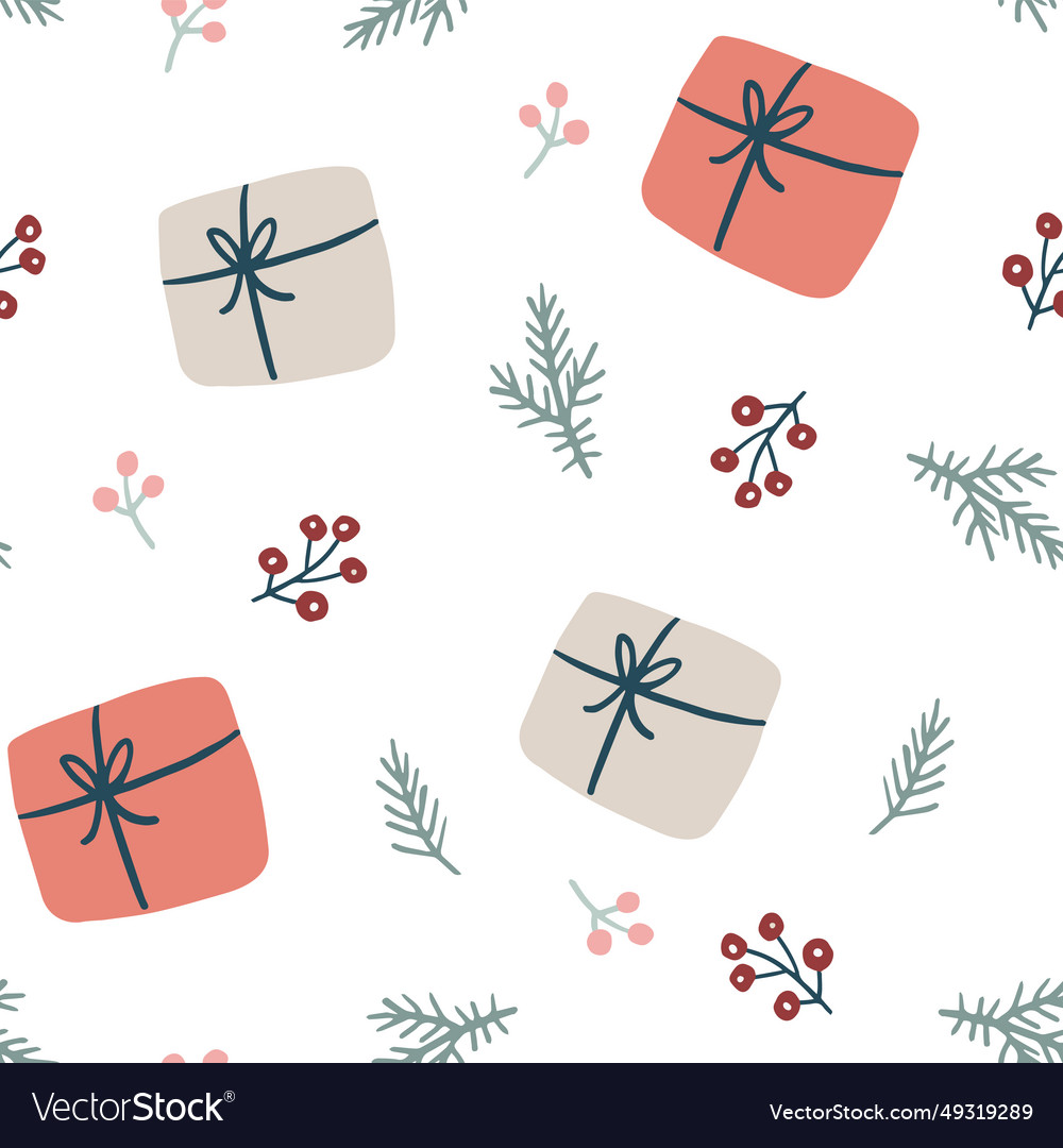 Scandinavian christmas seamless pattern winter Vector Image