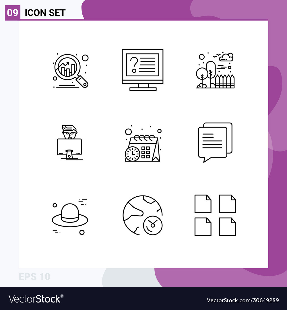 Set 9 outlines on grid for schedule programmer