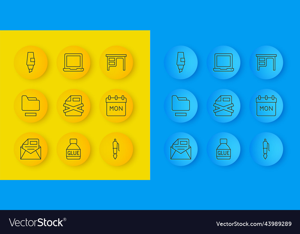 Set line mail and e-mail document folder delete vector image Set line mail and e-mail document folder delete