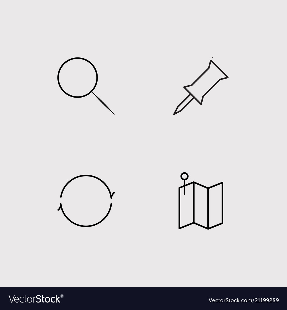 User interface simple linear icons set outlined