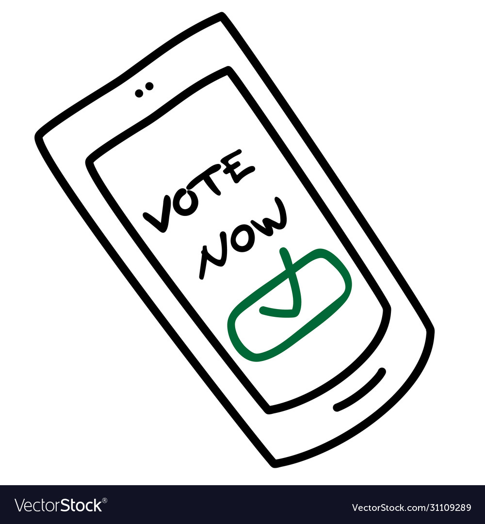 Abstimmung jetzt doodle Abstimmungssystem vector image Abstimmung jetzt doodle Abstimmungssystem
