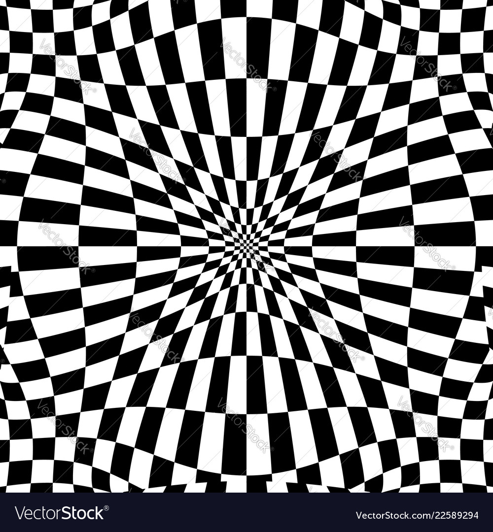 Checkered pattern with distortion effect deformed Vector Image Checkered pattern with distortion effect deformed