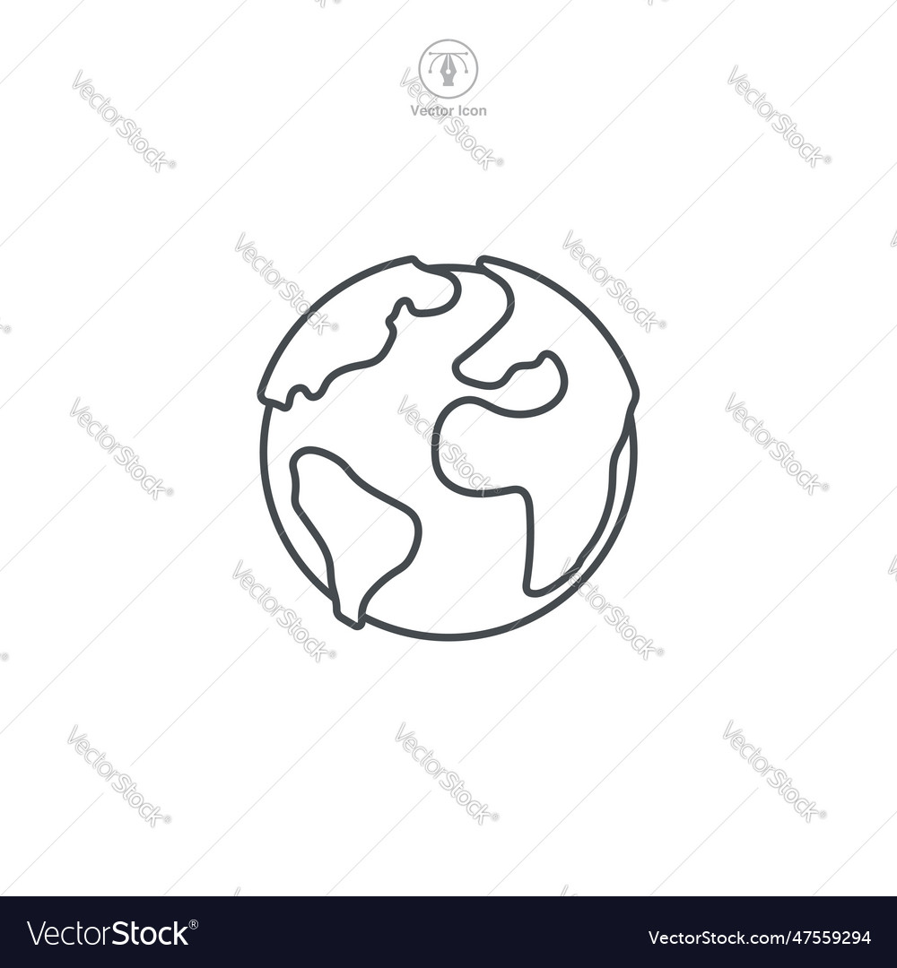 Clean of a globe icon representing global