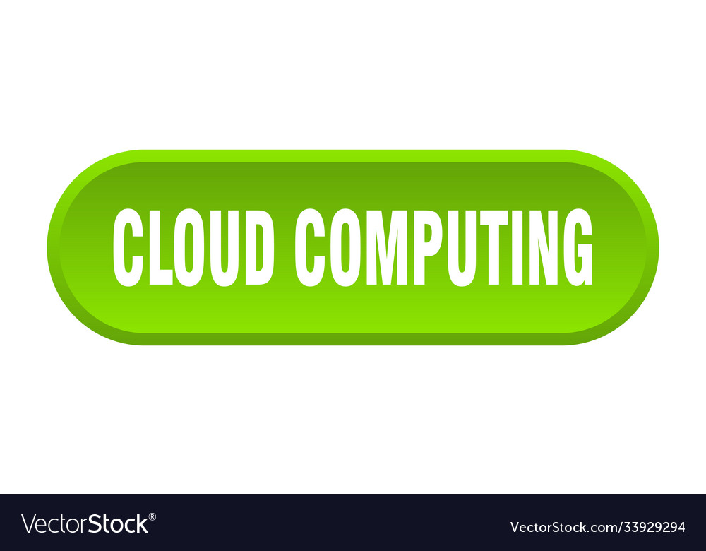Cloud computing button rounded sign on white