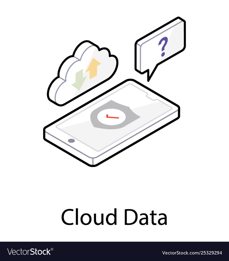 Cloud data isometric icon