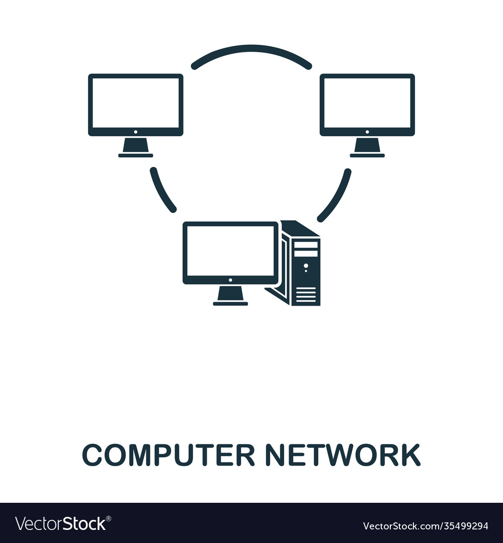 Computer network icon line style design ui