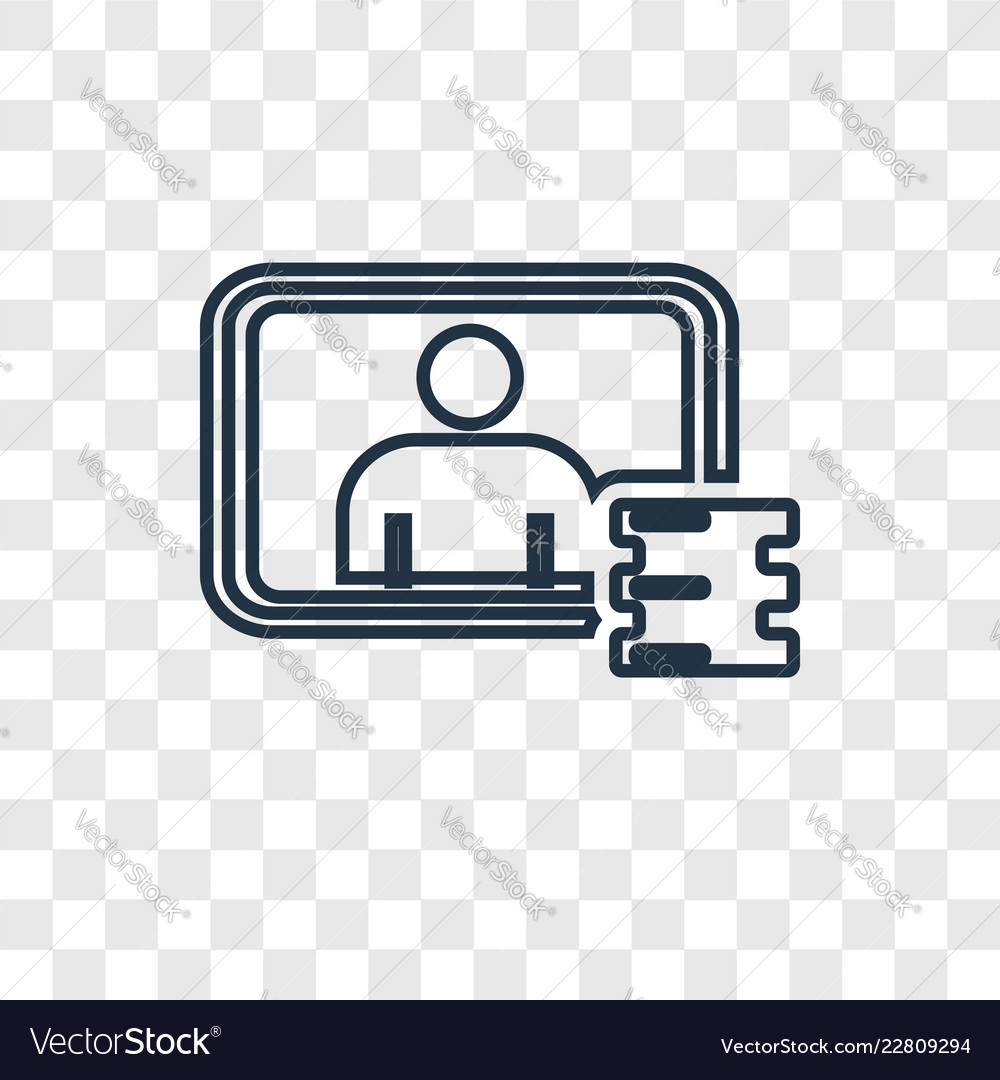 Data concept linear icon isolated on transparent vector image Data concept linear icon isolated on transparent